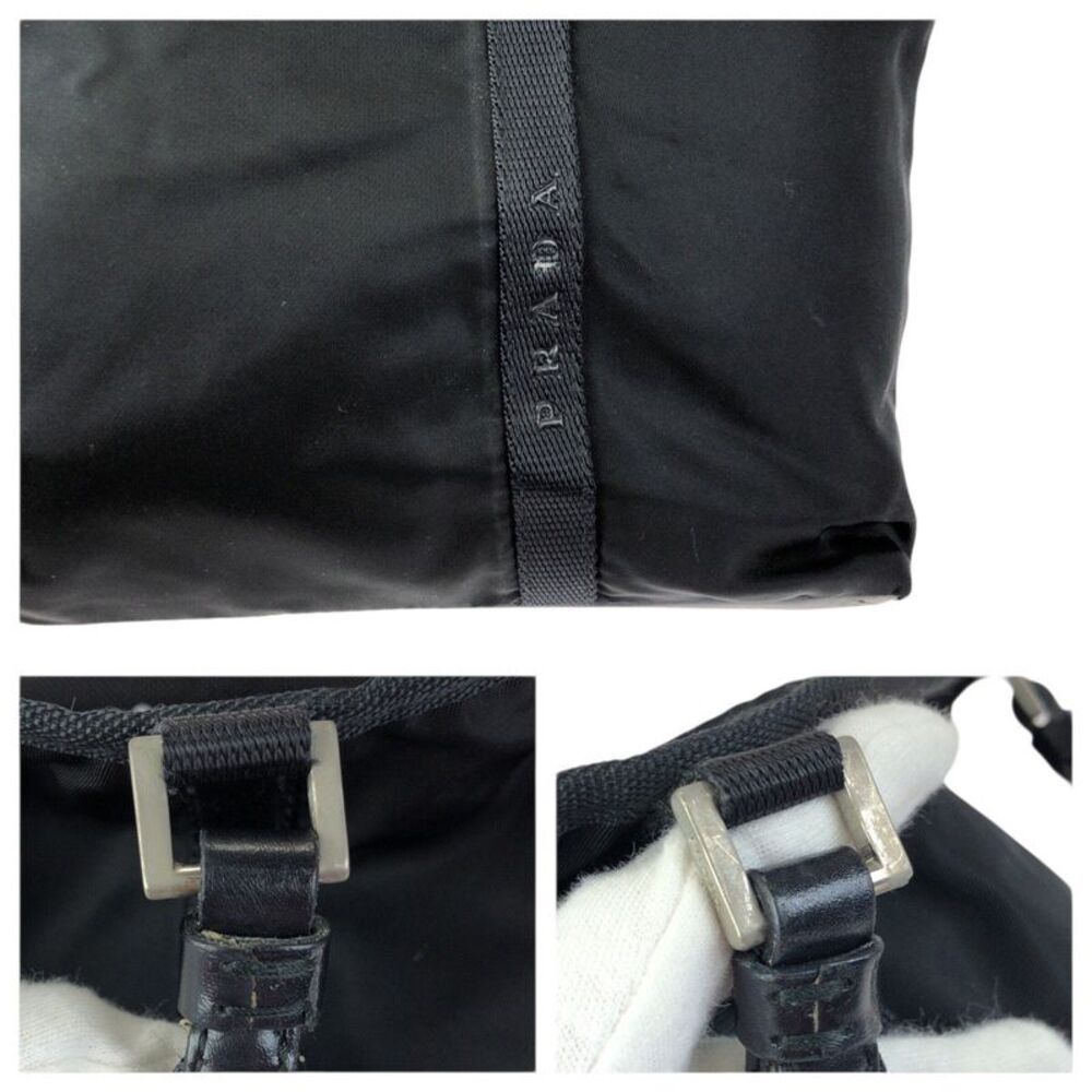 Prada Nylon Leather Black Tote Shoulder Bag - Picture 5 of 10